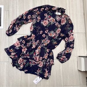 Yumi Kim Navy Floral Long-Sleeve dress